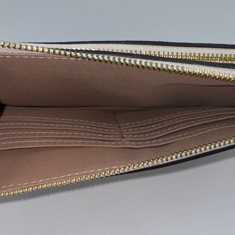 Coach Signature Brown and Cream Double Pouch Wristlet - Picture 6 of 6